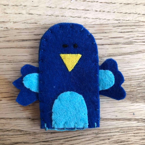 Bluebird finger puppet
