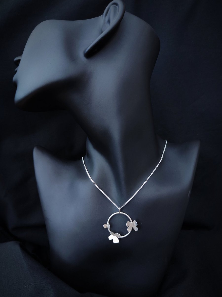 Silver butterfly pendant