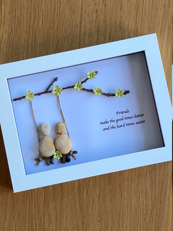 Friends Personalised Pebble Frame, Friendship Gift, Handmade Friends Gift,