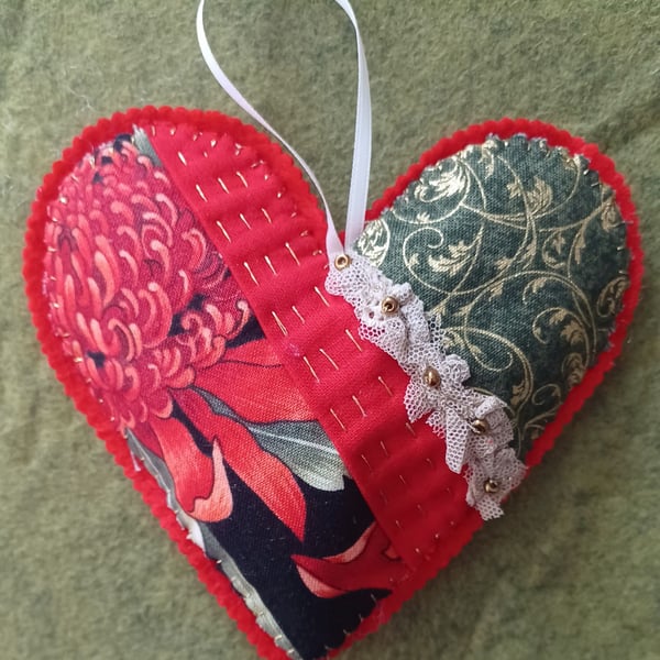 Affirmation Patchwork Heart Hanging