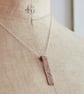 Abstract Floral Copper Bar Handmade Pendant  - Image 1