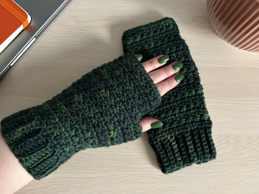 Dark Forest Fingerless Gloves