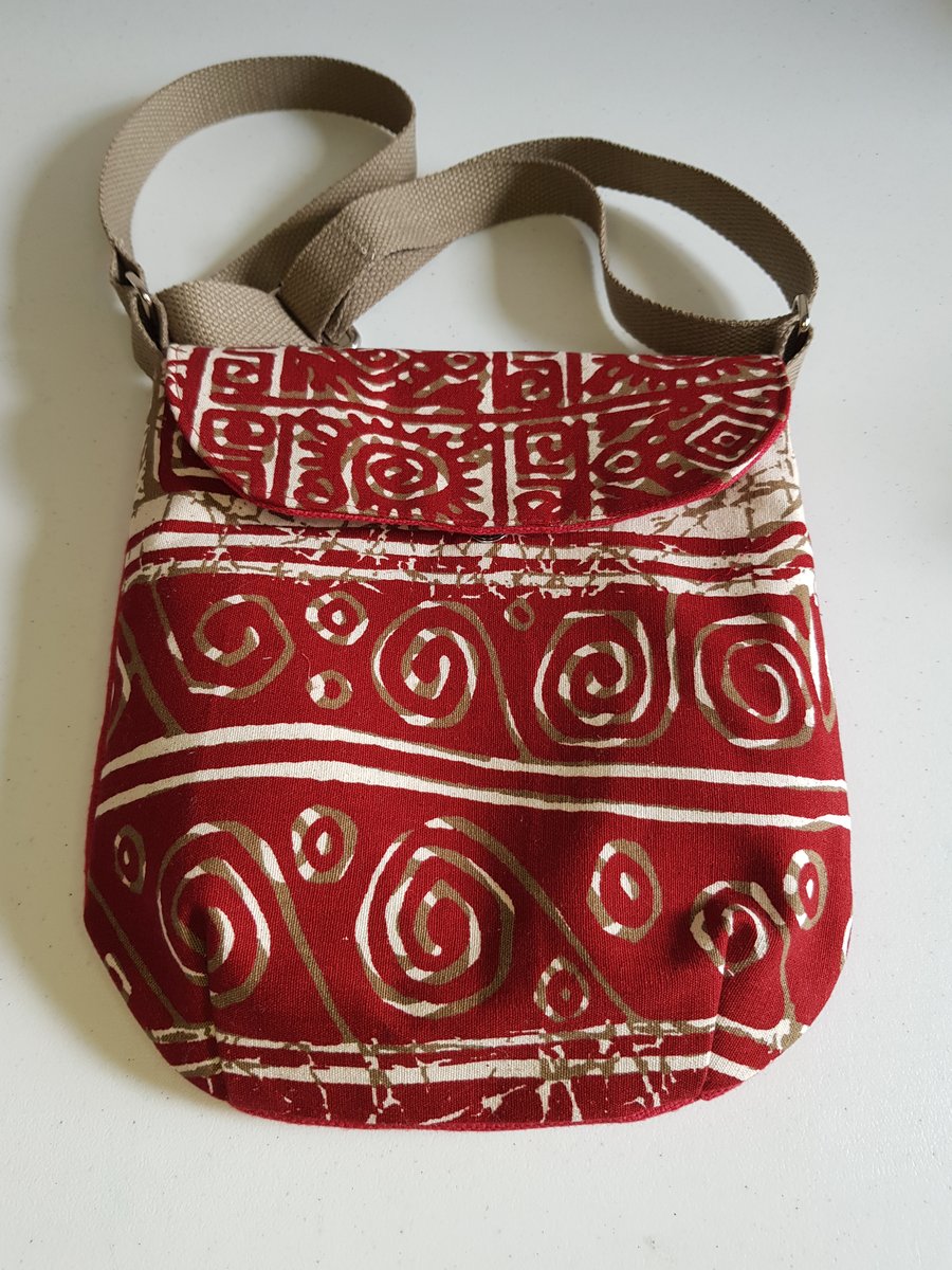 Fabric crossbody bag:  Ghanian print