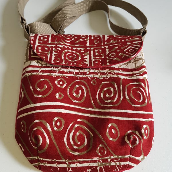 Fabric crossbody bag:  Ghanian print