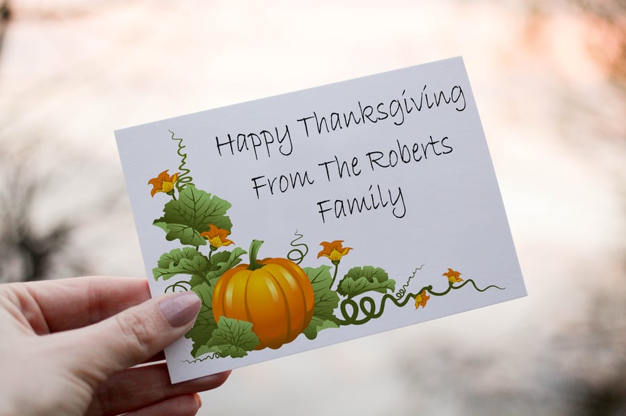Pumpkin Happy Thanksgiving Card, Thanksgiving Card, Family Thanksgiving Card