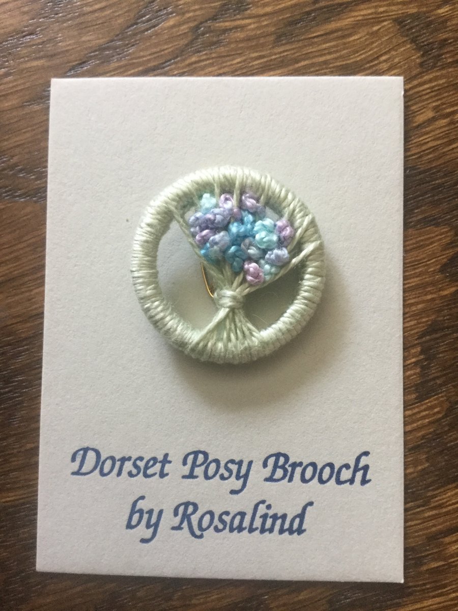 Dorset Posy Brooch, Pale Green with Pastel Blue and Pink, P7