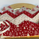 4 Reusable Christmas party crowns in Scandi-style prints with ribbon fastenings