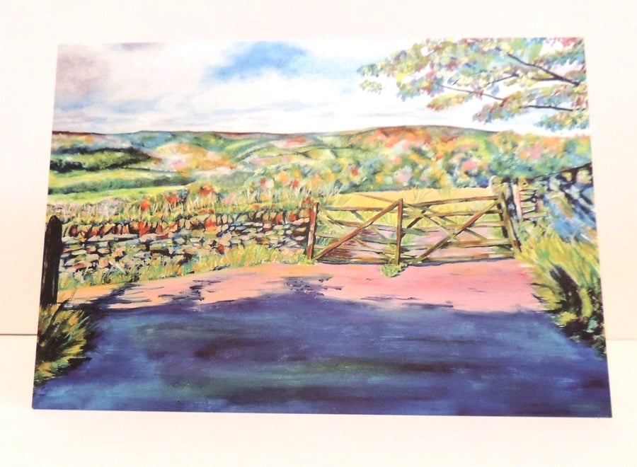 Landscape Greeting Card of Peak District from Original Oil Painting