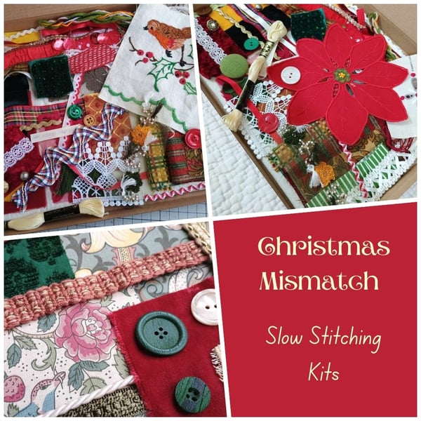 Christmas Mismatch - Slow Stitching kits - Perfectly Imperfect