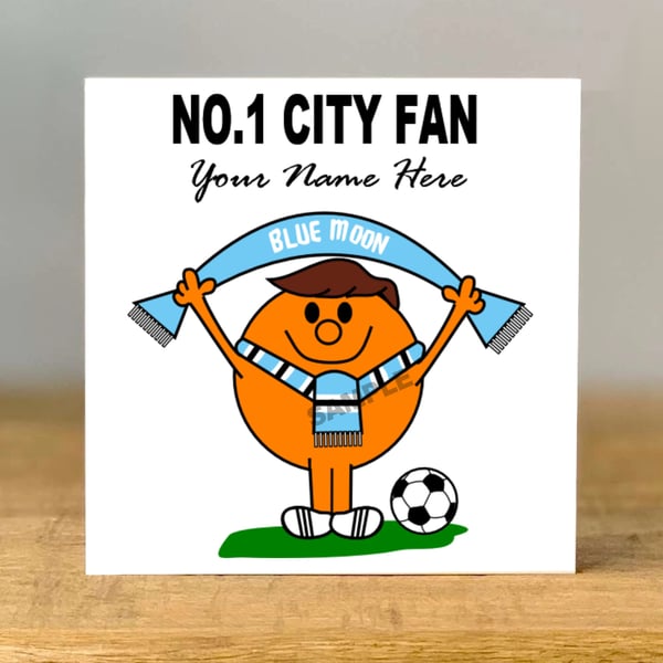 Personalised City Fan Birthday Card, Football Gift, Fan, Funny, Brother, Bestie,