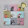 Garden birds 'Peeking' collection - price per coaster