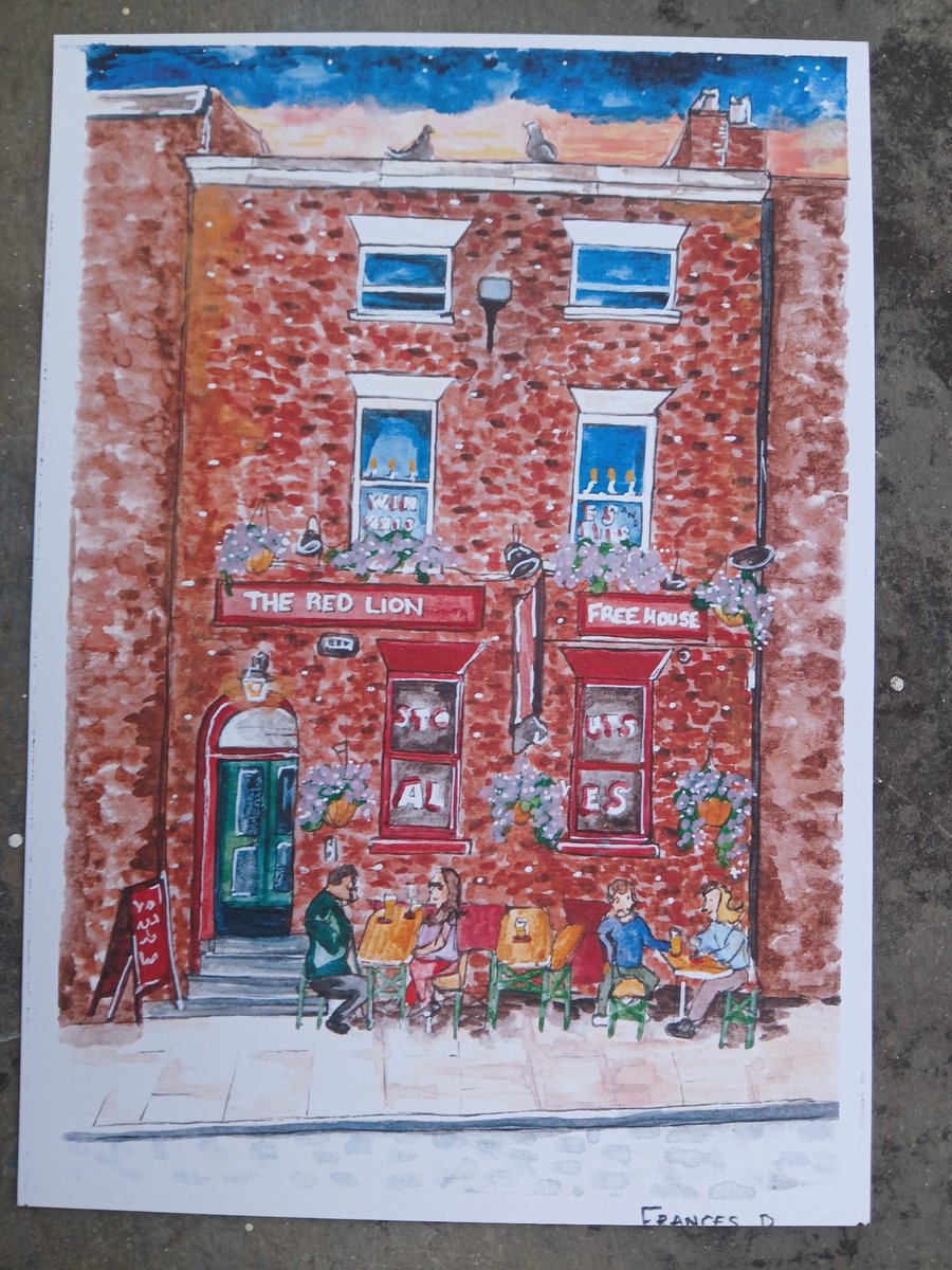 The Red Lion Pub watercolour print