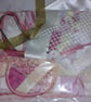 Vintage pink and cream slow stitching kit  - Image 1