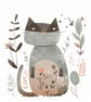 Cat Nursery Print, Playroom Art, Wall Art,