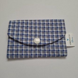 Blue check card holder