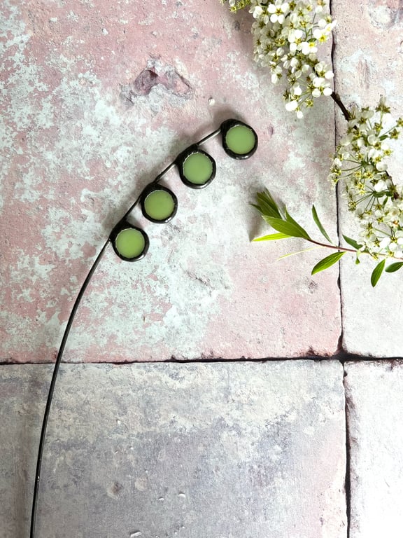 Green glass flower foliage - greenery for eternal flower bouquet