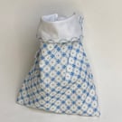 Large sandwich bag. Reusable and eco-friendly. Blue geometric fabric