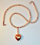 Freshwater Pearl Necklace, Copper Heart & Swarovski Crystals - Handmade In Devon - Image 10