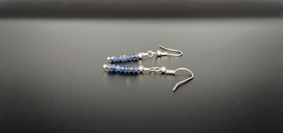 Sterling silver Sapphire drop earrings