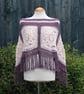 Grape and Pink Marshmallow Crochet Poncho - Design A542