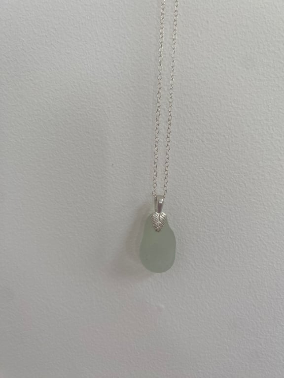 Sea Glass and Silver Necklace (806)