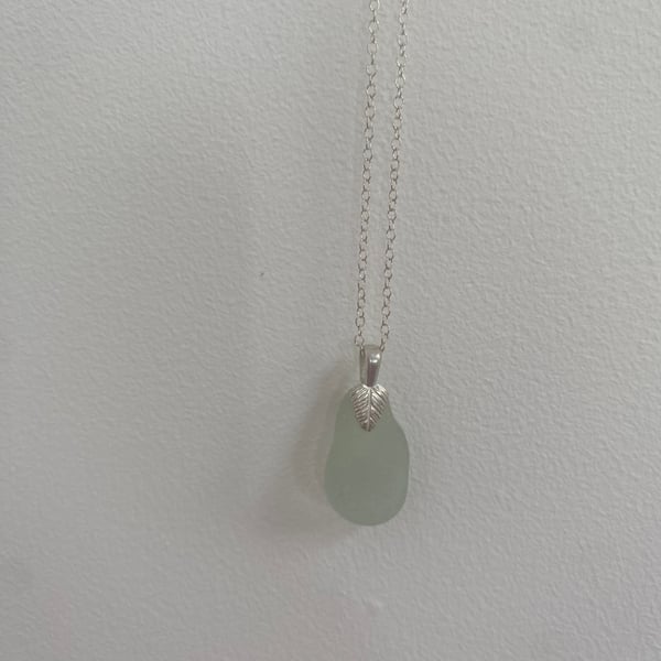 Sea Glass and Silver Necklace (806)