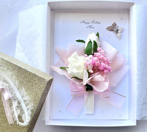 Handmade Personalised Dried Flower Birthday Card C642