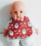 Christmas bib, Patchwork, quilted, OOAK, reversible bib, newborn baby, reindeer  - Image 4