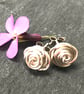 Sterling Silver Rose Stud Earrings - Image 1