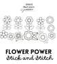 Flower Power Stick & Stitch (Dissolvable Pattern for Embroidery)