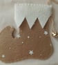 Handmade Elf Boot Hanging Coffee and White