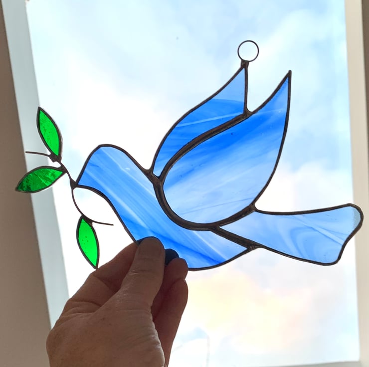 Stained Glass Peace Dove Suncatcher - Handmade ... - Folksy