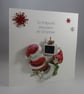 Santa at his computer Christmas Card, Decoupage, 3D, Personalise - Image 1