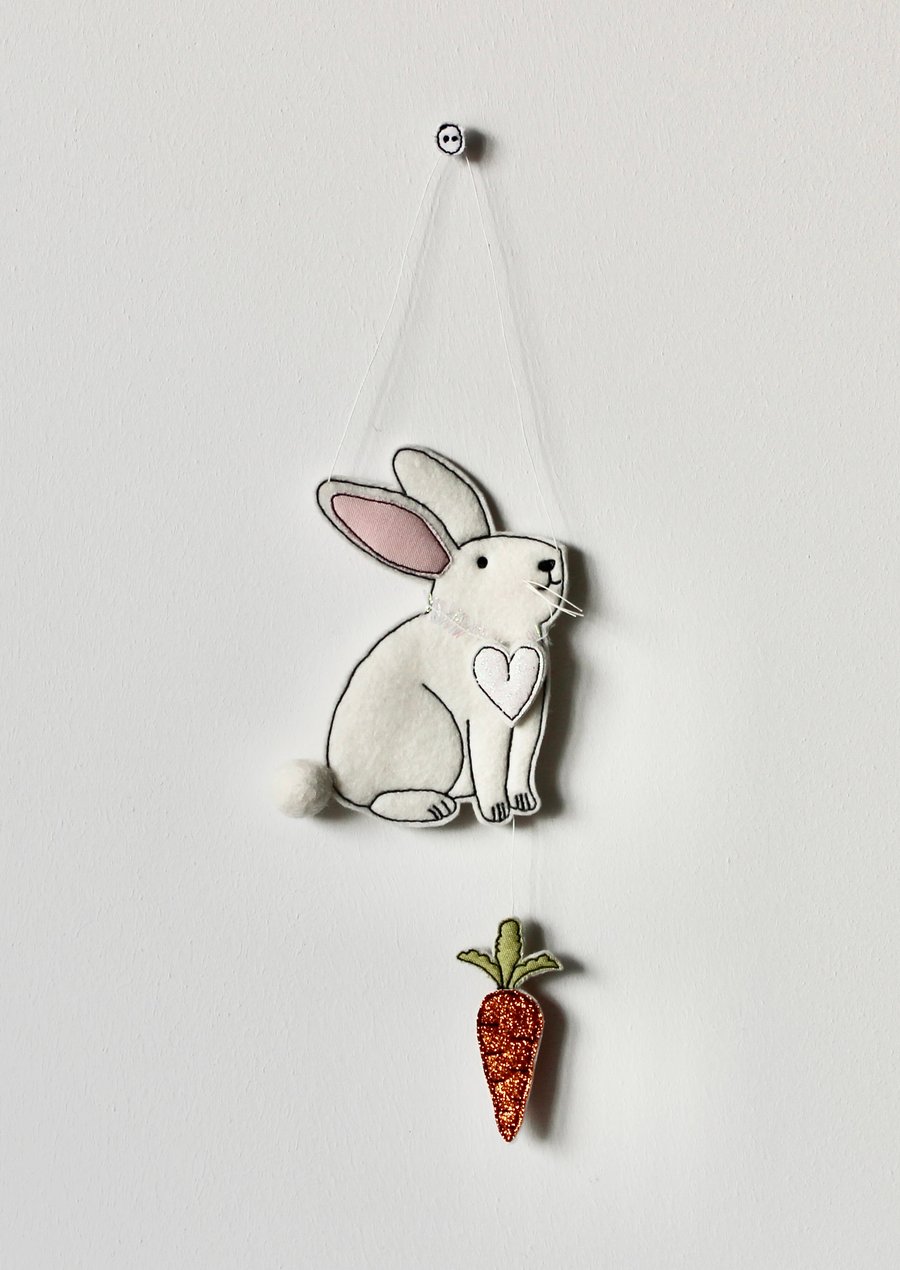 'Bunny with a Carrot' - Handmade Decoration