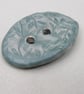 Large Sage Green Sprig Oval Handmade Ceramic Button - Image 4