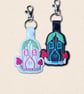 Fairy House Keyring - Embroidered Faux Leather Woodland Bag Charm