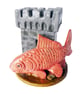 Goldfish and Castle Mini Ceramic Sculpture - Hand Built - Image 1