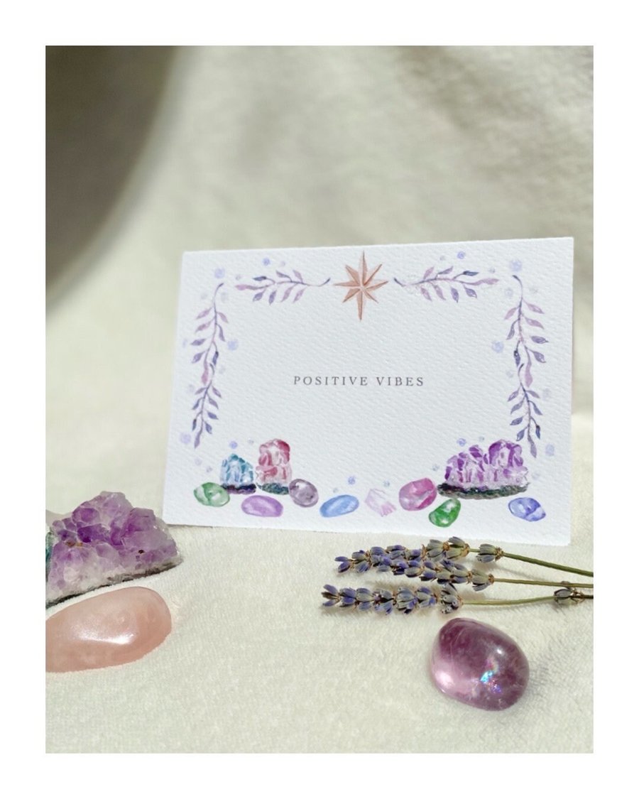 Magical Gemstone Greeting Card with Bio Glitter