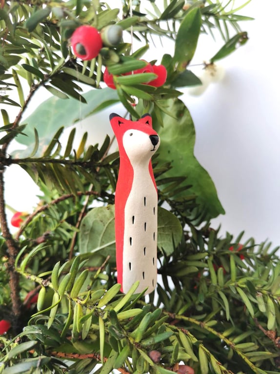 Red Fox hanging decoration - Woodland Fox- Christmas decoration - fox ornament