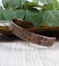 Bangle, Copper Rustic Floral Stamped Cuff - Size Large 7.5 Inch Wrist - Image 2