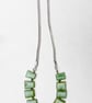 Jade Rectangles Silver Chain Necklace - Image 1