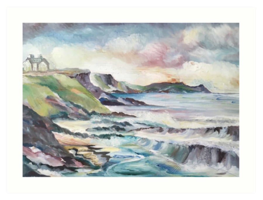 Art Print Taken From The Original Oil Painting 'Cornish Cove'