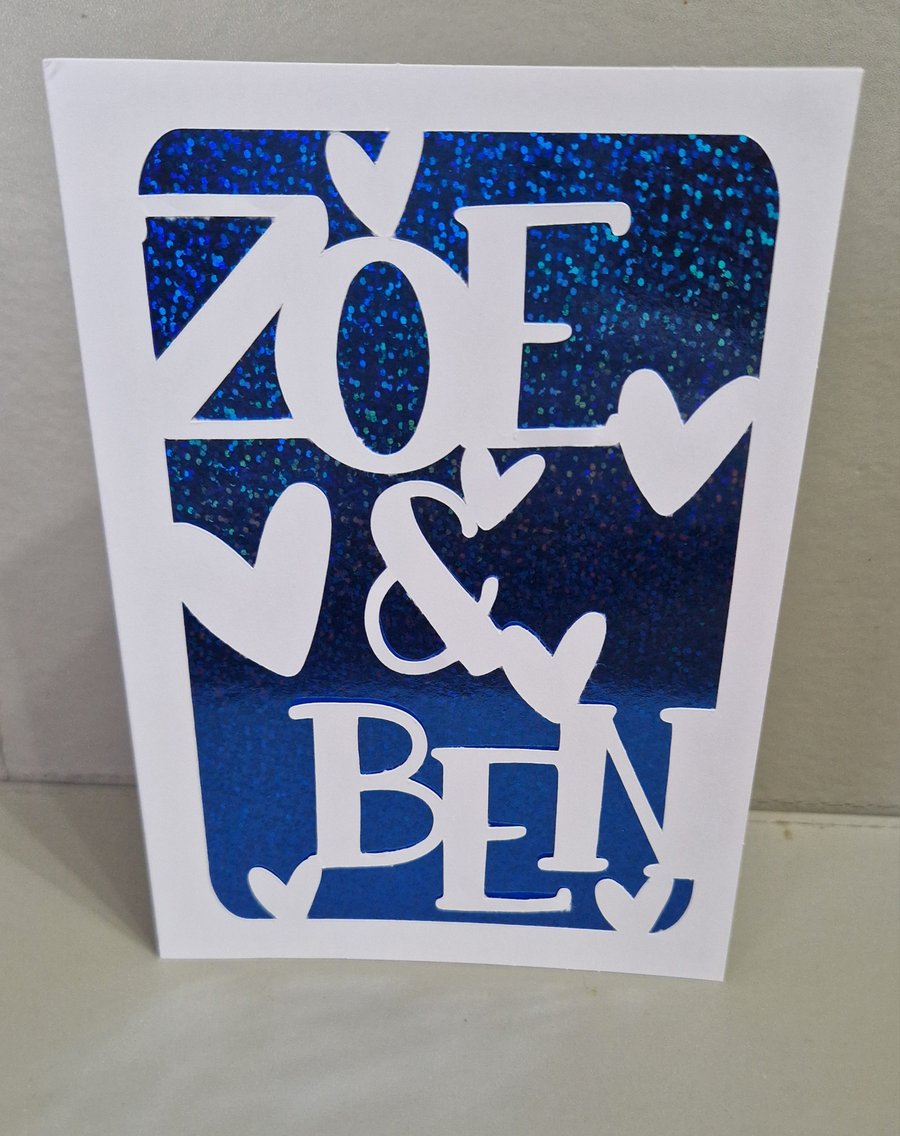 Personalised Couples Anniversary, Engagement, Wedding, Valentines card