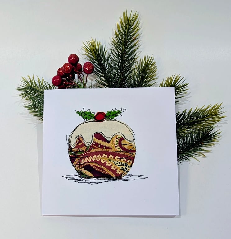 Christmas Pudding 6x6 Card.