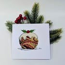 Christmas Pudding 6x6 Card.