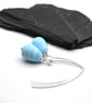 blue sea lampwork glass teardrop earrings