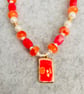 Chunky bright and fun Necklace with cocktail pendant - Image 2