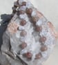 Strawberry & Clear Quartz Gemstone Statement Beaded Necklace "Strawberry Ice" - Image 2
