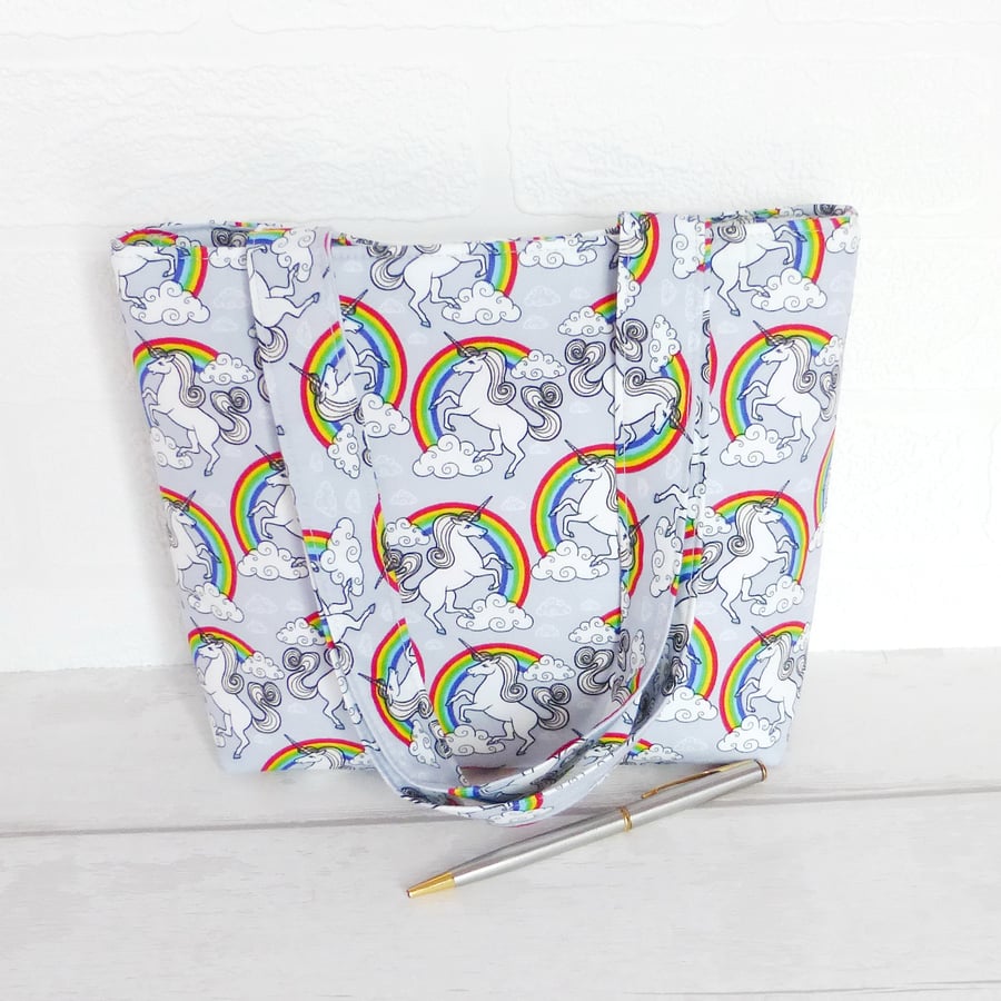 Mini tote bag, Children's bag, small bag, Unicorns