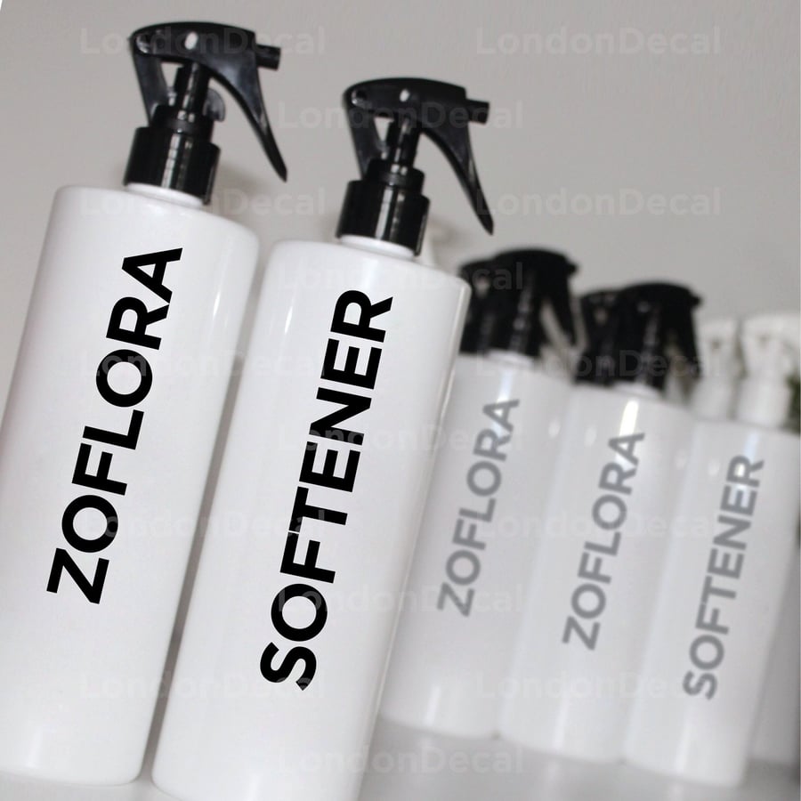 ZOFLORA AND SOFTENER - Mrs Hinch inspired spray bottle decal sticker label (T4)